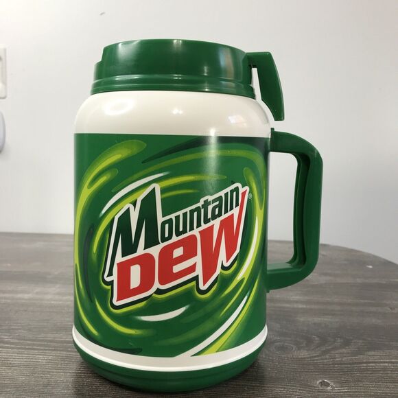 Mountain Dew Whirley 64 oz Travel Mug HUGE Insulated Mtn Dew Cup Truckers Jumbo - Picture 1 of 8